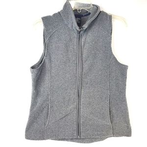 Lands End grey zip up vest collared medium